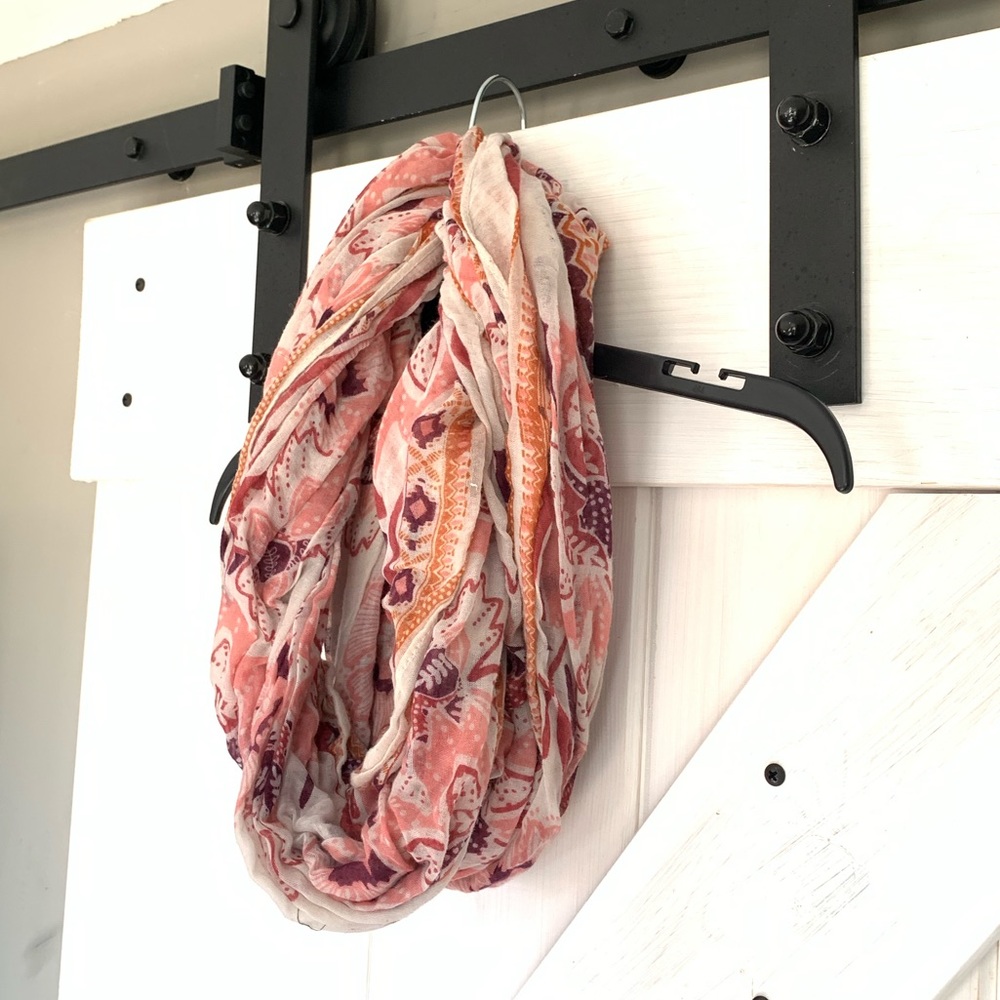 Women’s Pink Infinity Scarf Polyester - Picture 2 of 5